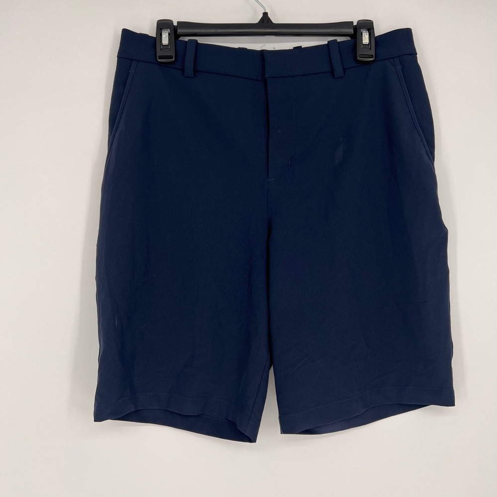Nike Golf Shorts Mens 32 Navy Blue Dri-Fit Performance Stretch Flat Front Preppy